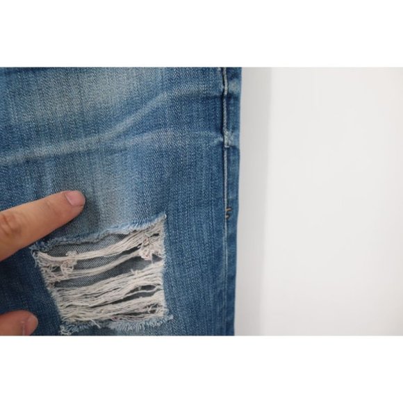 Frame Denim Jeans Womens 25 Le Garcon Skinny Low Rise Distressed Blue Jay Way - Picture 9 of 10